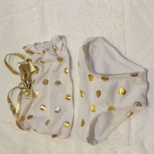 2 Piece White/Gold Bikini